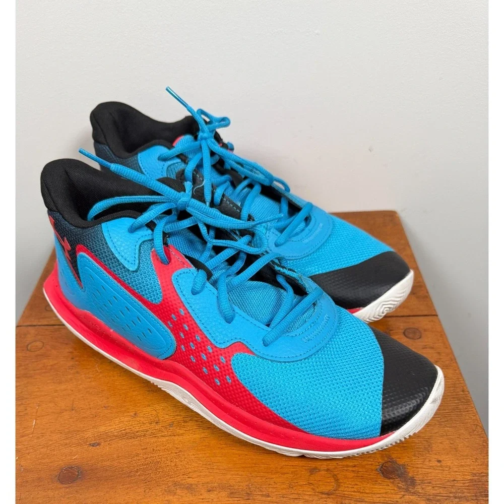 Under Armour Jet '23 Basketball Shoe's Men's 12 Blue/Red Style# 3026634-401